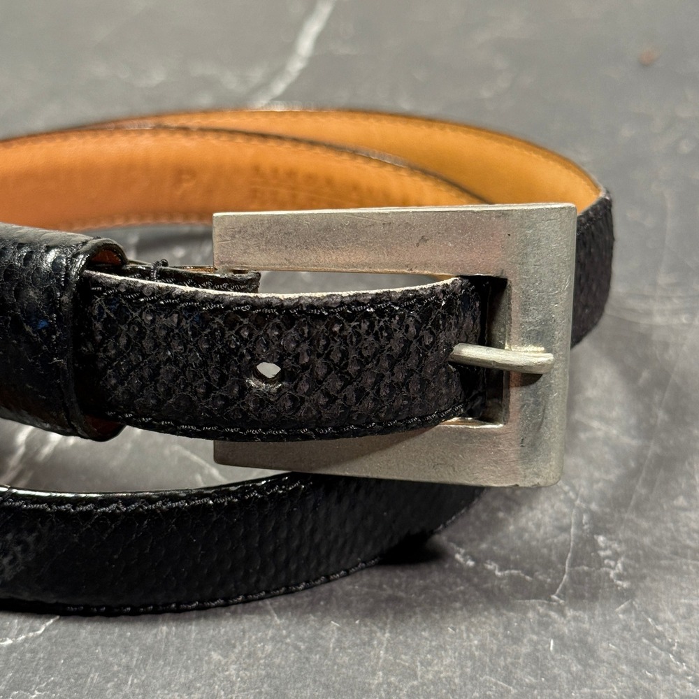 Linda Allard Ellen‎ Tracy Black Genuine Reptile Belt | Size 6 - Picture 2 of 10